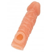 Телесная закрытая насадка с шершавой головкой Cock Sleeve Size L - 17,6 см. - KOKOS - в Волжском купить с доставкой
