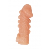 Телесная закрытая насадка с шишечками Cock Sleeve Size M - 15,6 см. - KOKOS - в Волжском купить с доставкой