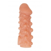 Телесная закрытая насадка с шариками Cock Sleeve Size S - 13,8 см. - KOKOS - в Волжском купить с доставкой