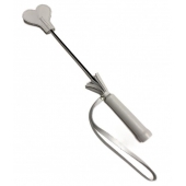 Белый кожаный мини-стек - 36 см. - БДСМ Арсенал - купить с доставкой в Волжском