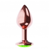Пробка цвета розового золота с лаймовым кристаллом Diamond Emerald Shine S - 7,2 см. - Lola Games - купить с доставкой в Волжском