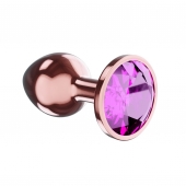 Пробка цвета розового золота с лиловым кристаллом Diamond Quartz Shine L - 8,3 см. - Lola Games - купить с доставкой в Волжском