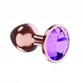 Пробка цвета розового золота с фиолетовым кристаллом Diamond Amethyst Shine L - 8,3 см. - Lola Games - купить с доставкой в Волжском