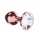 Пробка цвета розового золота с прозрачным кристаллом Diamond Moonstone Shine L - 8,3 см. - Lola Games - купить с доставкой в Волжском