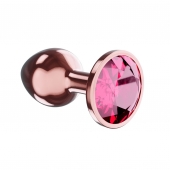 Пробка цвета розового золота с малиновым кристаллом Diamond Ruby Shine L - 8,3 см. - Lola Games - купить с доставкой в Волжском