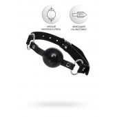 Черный кляп-шар на кожаных ремешках Anonymo - ToyFa - купить с доставкой в Волжском