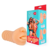 Телесный мастурбатор-ротик с высунутым язычком - Bior toys - в Волжском купить с доставкой