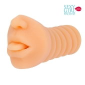 Телесный мастурбатор-ротик с высунутым язычком - Bior toys - в Волжском купить с доставкой