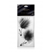 Зажимы на соски с черными пуховыми кисточками Sweet Caress Feather Nipple Clumps - Sweet Caress - купить с доставкой в Волжском
