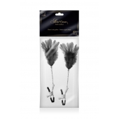 Зажимы для сосков с черными перьями Sweet Caress Feather Nipple Clumps - Sweet Caress - купить с доставкой в Волжском