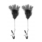 Зажимы для сосков с черными перьями Sweet Caress Feather Nipple Clumps - Sweet Caress - купить с доставкой в Волжском