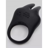 Черное эрекционное виброкольцо Sensation Rechargeable Vibrating Rabbit Love Ring - Fifty Shades of Grey - в Волжском купить с доставкой