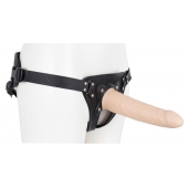 Пустотелый страпон Harness CLASSIC с бандажом - 19,5 см. - LOVETOY (А-Полимер) - купить с доставкой в Волжском