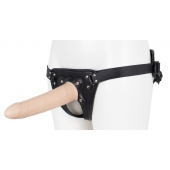 Пустотелый страпон Harness CLASSIC с бандажом - 19,5 см. - LOVETOY (А-Полимер) - купить с доставкой в Волжском