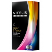Цветные ароматизированные презервативы VITALIS PREMIUM color   flavor - 12 шт. - Vitalis - купить с доставкой в Волжском