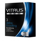 Презервативы VITALIS PREMIUM delay   cooling с охлаждающим эффектом - 3 шт. - Vitalis - купить с доставкой в Волжском