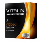 Ребристые презервативы VITALIS PREMIUM ribbed - 3 шт. - Vitalis - купить с доставкой в Волжском