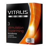 Презервативы VITALIS PREMIUM stimulation   warming с согревающим эффектом - 3 шт. - Vitalis - купить с доставкой в Волжском