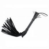 Короткая чёрная плетка из натуральной кожи - БДСМ Арсенал - купить с доставкой в Волжском