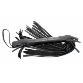 Короткая чёрная плетка из натуральной кожи - БДСМ Арсенал - купить с доставкой в Волжском