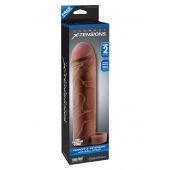 Коричневая насадка с кольцом Perfect 2 Extension with Ball Strap - 19 см. - Pipedream - в Волжском купить с доставкой