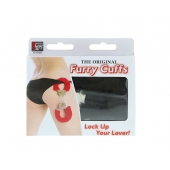 Металлические наручники с чёрной меховой опушкой - Dream Toys - купить с доставкой в Волжском