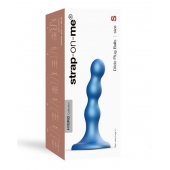 Голубая насадка Strap-On-Me Dildo Plug Balls size S - Strap-on-me - купить с доставкой в Волжском
