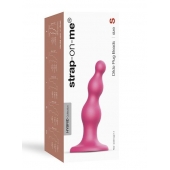 Розовая насадка Strap-On-Me Dildo Plug Beads size S - Strap-on-me - купить с доставкой в Волжском