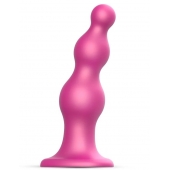 Розовая насадка Strap-On-Me Dildo Plug Beads size S - Strap-on-me - купить с доставкой в Волжском