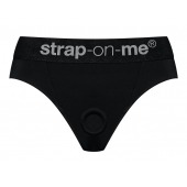 Черные трусики для насадок Heroine Lingerie Harness - size S - Strap-on-me - купить с доставкой в Волжском