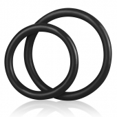 Набор из двух черных силиконовых колец разного диаметра SILICONE COCK RING SET - BlueLine - в Волжском купить с доставкой