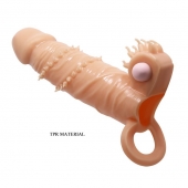 Телесная удлиняющая вибронасадка Penis Sleeve Connor - 17 см. - Baile - в Волжском купить с доставкой
