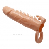 Телесная удлиняющая насадка Penis Sleeve Emmitt - 17 см. - Baile - в Волжском купить с доставкой