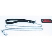 Металлический поводок с кожаной петлёй - БДСМ Арсенал - купить с доставкой в Волжском