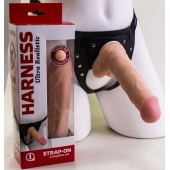 Страпон Harness из двух предметов: регулируемые трусики и насадка-фаллос - 17,5 см. - LOVETOY (А-Полимер) - купить с доставкой в Волжском
