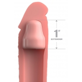 Телесная насадка-удлинитель 1 Inch Silicone X-tension - 17,8 см. - Pipedream - в Волжском купить с доставкой