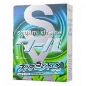Презервативы Sagami Xtreme Mint с ароматом мяты - 3 шт. - Sagami - купить с доставкой в Волжском