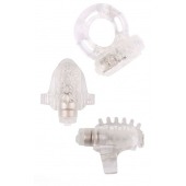 Набор из 3 прозрачных эрекционных колец с вибрацией Teasers Ring Kit - Chisa - в Волжском купить с доставкой