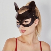 Коричневая кожаная маска  Кошечка - Sitabella - купить с доставкой в Волжском