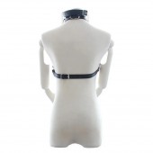 Черная портупея на грудь с кляпом и зажимами для сосков - Notabu - купить с доставкой в Волжском