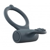 Серое перезаряжаемое эрекционное кольцо с вибрацией Power Clit - Dorcel - в Волжском купить с доставкой