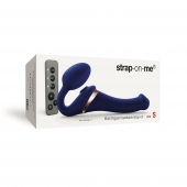 Синий безремневой страпон Multi Orgasm Size S с клиторальной стимуляцией - Strap-on-me - купить с доставкой в Волжском