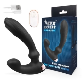 Черный вибромассажер простаты Sex Expert - 14,5 см. - Sex Expert - в Волжском купить с доставкой