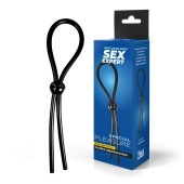 Черное силиконовое лассо с шариком для утяжки - Sex Expert - в Волжском купить с доставкой