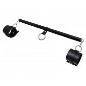 Черная распорка для ног с кожаными манжетами - Pecado - купить с доставкой в Волжском