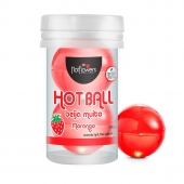 Лубрикант на масляной основе Hot Ball Beija Muito с ароматом клубники (2 шарика по 3 гр.) - HotFlowers - купить с доставкой в Волжском