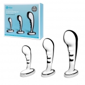 Набор из 3 стальных стимуляторов простаты Stainless Steel P-spot Training Set - b-Vibe - в Волжском купить с доставкой