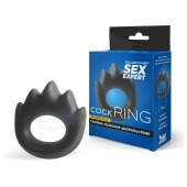 Черное эрекционное кольцо в форме пламени - Sex Expert - в Волжском купить с доставкой