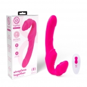 Розовый безремневой страпон на радиоуправлении Strapless Together - 22 см. - Together Toy - купить с доставкой в Волжском