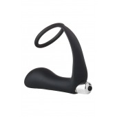 Черное эрекционное кольцо с вибропробкой Vibrating Anal Plug With Cockring - Dream Toys - в Волжском купить с доставкой